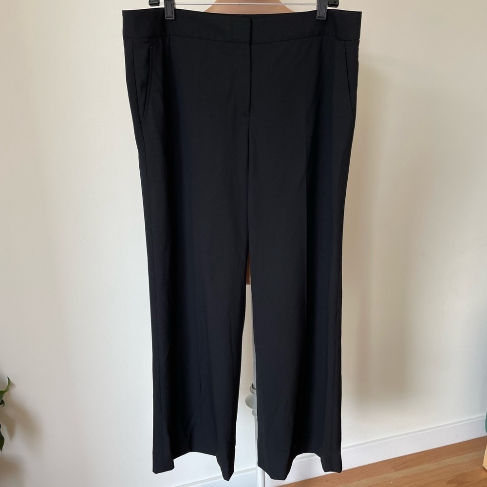 Lafayette 148 New York Stretch Wool Black Trouser Work Professional Pants EUC 14